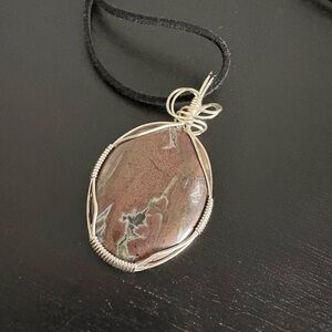 Artisan Sterling Silver Wire Wrapped Jasper Pendant